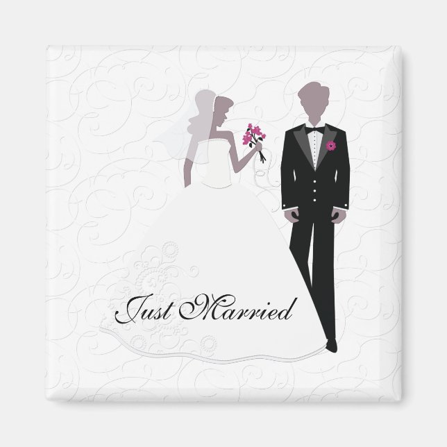 Elegant Just Married Magnet (Vorne)