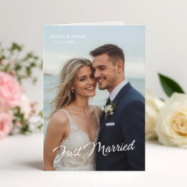 Elegant Just Married Wedding Foto Ankündigung