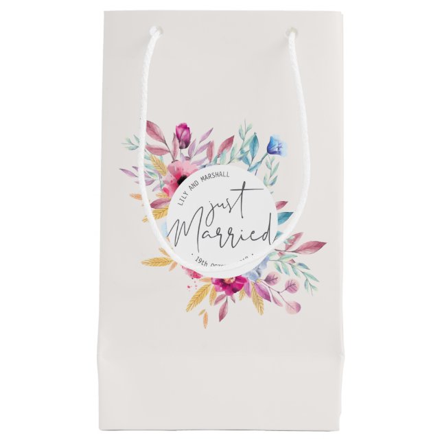 Elegant Just Married Wedding | Geschenktasche Kleine Geschenktüte (Vorderseite)