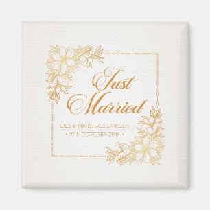 Elegant Just Married Wedding KÜHLSCHRANKMAGNET