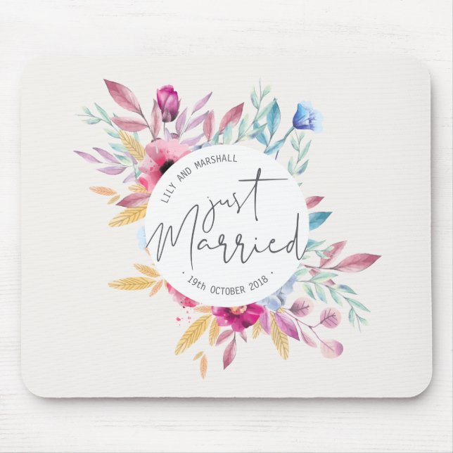Elegant Just Married Wedding | Mousepad (Vorne)