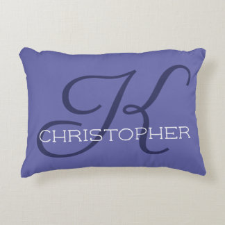 Elegant K Initial Name Blue Periwinkle Dekokissen