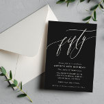 ELEGANT Kalligraphie chic 50. Geburtstag Schwarz-w Einladung<br><div class="desc">von kat massard / WWW.SIMPLYSWEETPAPERIE.COM Liebe des Designs,  aber möchte einige Änderungen sehen - ein anderes Farbschema,  Produkt,  ein Foto hinzufügen oder angepasst für einen anderen Anlass - keine Sorge einfach kontaktieren Sie mich,  kat@simplysweetPAPERIE.com Ich bin glücklich zu helfen!</div>