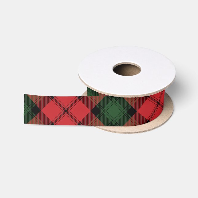 Elegant Kariert Kerr Red Green Classic Tartan Satinband (Spule)