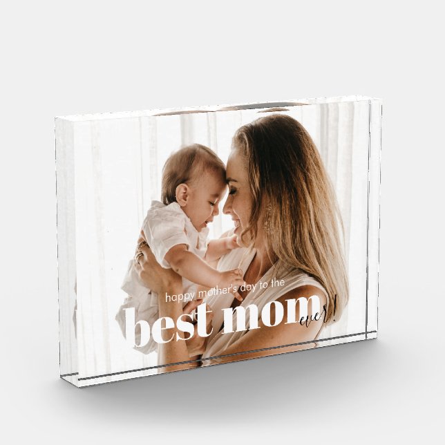 Elegant Keepsaké Meilleure maman Jamais Bloc photo (Gauche)