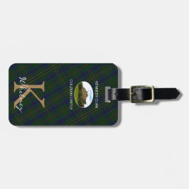 Elegant Kennedy Clan Tartan Mit Monogramm Gepäckanhänger