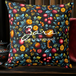 Elegant Khokhloma Floral Design Personalisiert Kissen