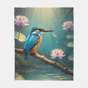 Elegant Kingfisher Bird Fleecedecke