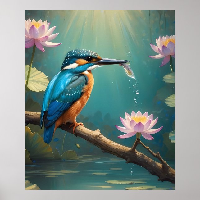 Elegant Kingfisher Bird Poster (Vorne)