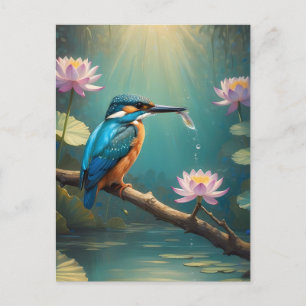 Elegant Kingfisher Bird Postkarte