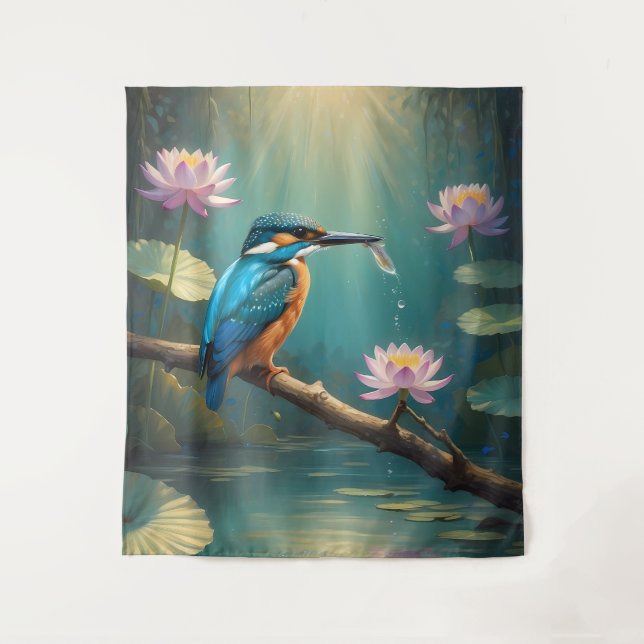 Elegant Kingfisher Bird Wandteppich (Vorderseite)
