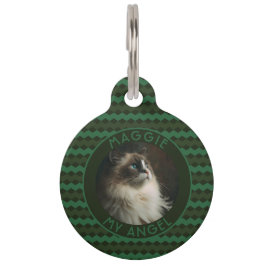 Elegant Kitten Owner Gift Chevron Motif Haustiermarke