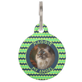 Elegant Kitten Owner Gift Chevron Print Haustiermarke