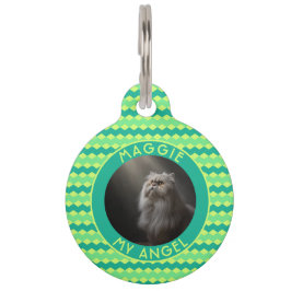 Elegant Kitten Owner Gift Chevron Symmetry Haustiermarke