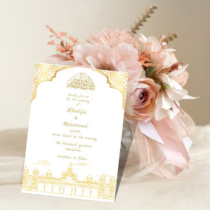 ELEGANT-Klasse weiß ISLAMIC WEDDING Einladung