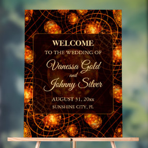 Elegant Klassisch Boho Modern Gold #901 Hochzeit Acrylschild