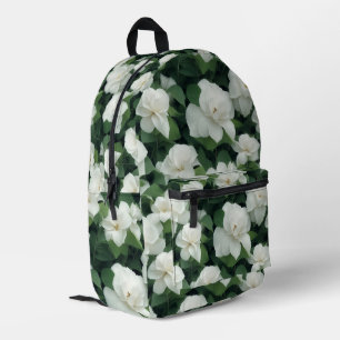 Elegant klassisch grün botanisch weiß Blüte Bedruckter Rucksack