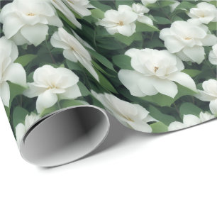 Elegant klassisch grün botanisch weiß Blüte Geschenkpapier