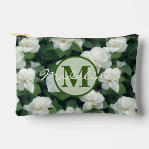 Elegant klassisch grün botanisch weiß Blüte Zubehörtasche