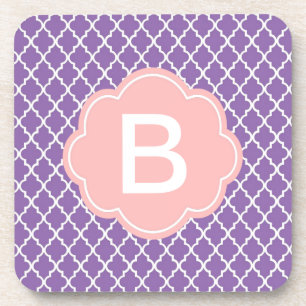 Elegant, klassisch, modernes violettes Vierblatt Getränkeuntersetzer