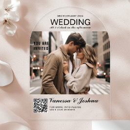 Elegant, klassisch, Monogramm, Hochzeit, Bogengang Acryleinladungen