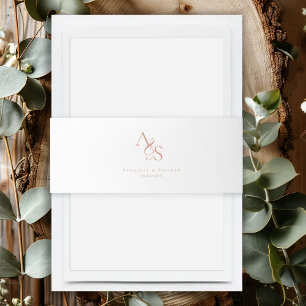 Elegant, klassisch, Monogramm, Hochzeit Einladungsbanderole