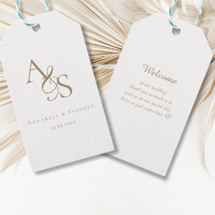 Elegant, klassisch, Monogramm, Hochzeit Geschenkanhänger