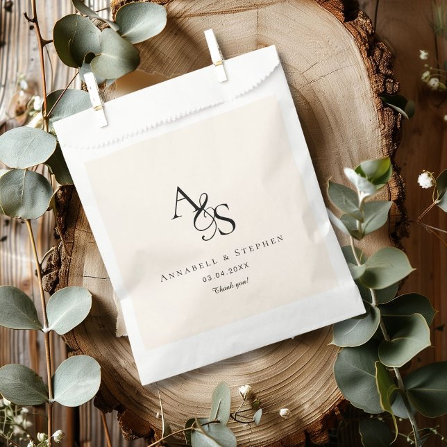 Elegant, klassisch, Monogramm, Hochzeit Geschenktütchen (Von Creator hochgeladen)