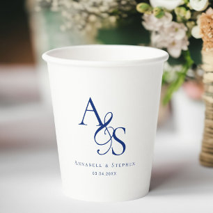 Elegant, Klassisch, Monogramm, Hochzeit Pappbecher