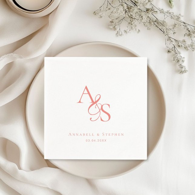 Elegant, klassisch, Monogramm, Hochzeit Serviette (Elegant, Ampersand, Classic, Monogram, Wedding Napkins)