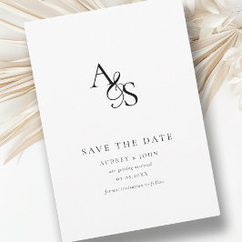 Elegant, klassisch, Monogramm, weiß, Hochzeit Save The Date