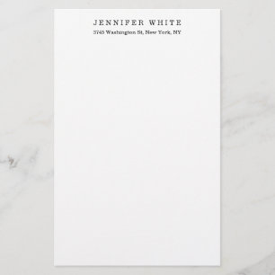 Elegant klassisch schwarz weiß minimalistisches De Briefpapier