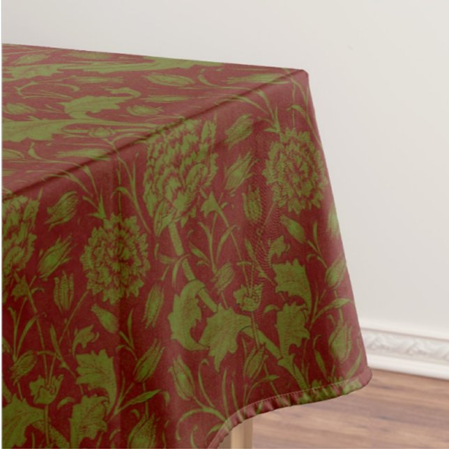 Elegant klassisch William Morris Rot Grün  Tischdecke (Elegant classic William Morris tablecloth)