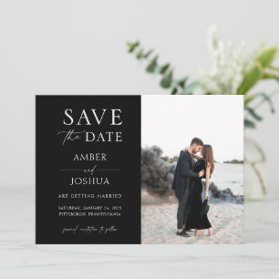 Elegant klassische Foto-Hochzeit - Rettet das Datu Einladung