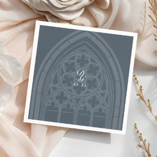 Elegant klassische gotische Orion-Blau-Hochzeitsde Serviette
