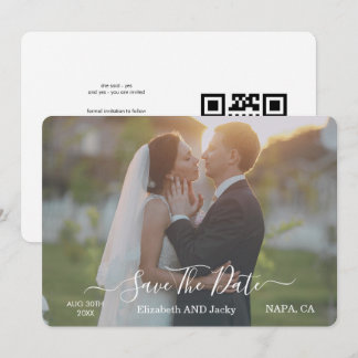Elegant klassische schwarze und weiße Kalligrafie- Save The Date