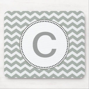 Elegant, klassischer grau-weißer Chevron-Zickzack Mousepad