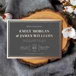 Elegant   klassischer Rahmen | EHRENREAL Folieneinladung<br><div class="desc">Dieses klassische Hochzeitseinladungs-Design zeichnet sich durch dunkelgrauen Hintergrund mit einem echten,  foliengepressten Rahmen und Vintag inspiriert Typografie aus. Das Aussehen ist einfach,  schick und zeitlos. Dieses elegante Hochzeitsinklusive-Design ist perfekt für jeden Hochzeitsstil.</div>