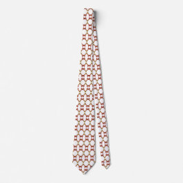 Elegant Knitted Rings Red Gold Pattern Necktie, Cr Krawatte