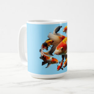Elegant Koi Fish on Black - High Quality Centered Kaffeetasse