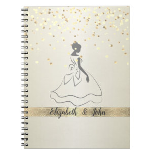 Elegant,Konfetti,Spitze,Braut Hochzeitsplanerin Notizblock