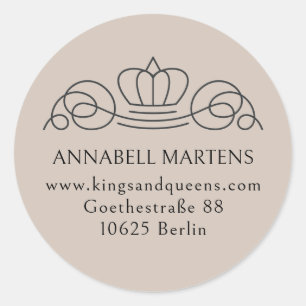 Elegant, königlich, Salon, hellbraun + schwarz Runder Aufkleber
