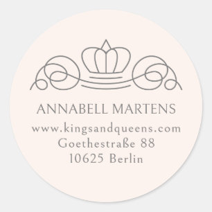 Elegant, königlich, Salon, rot-rosa+ grau Runder Aufkleber