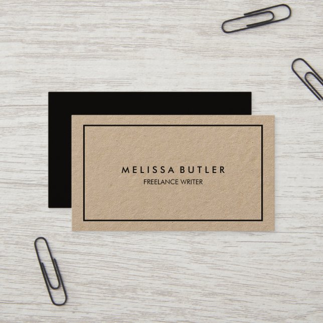 Elegant Kraft Beruflich Minimalistisch Visitenkarte (Vorderseite/Rückseite Beispiel)