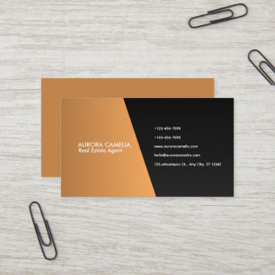 Elegant Kraft Braun und schwarzer Gradient  Visitenkarte