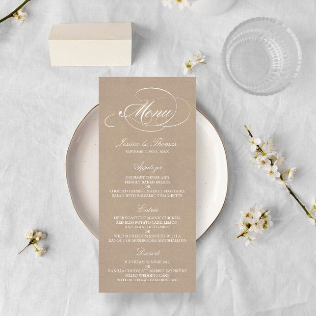 Elegant Kraft Mariage Menu Modèles (Créateur téléchargé)