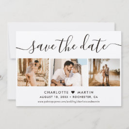 Elegant Kraft Paper Wedding 4 Foto Save The Date