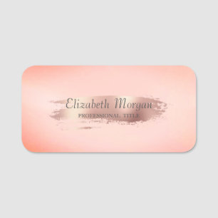 Elegant Kühle Stylisch,Chic, Rosen-Gold-Pinselstri Namensschild