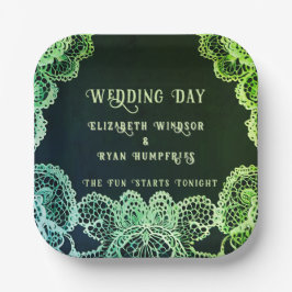 Elegant Lace" Einladung zur Hochzeit Pappteller