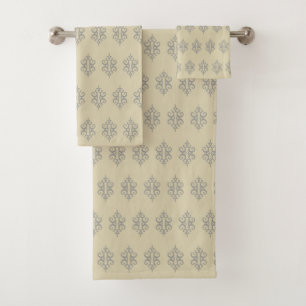 Élégant Lace Gris Serviettes De Bain Set Cadeau